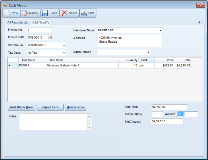 Generate Invoices in CraveInvoice Software